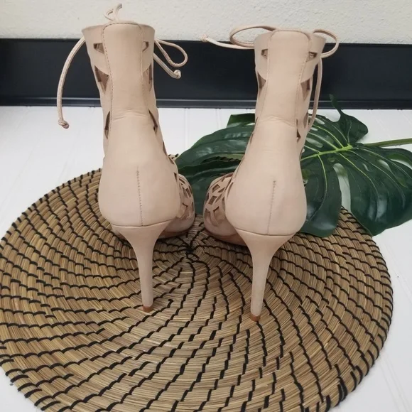 NEW Schutz Blake Caged Sandal heel in nude beige - Picture 5 of 7